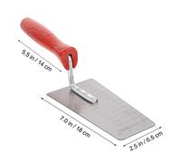 FONDOTIN Truelle de Maçonnerie Acier Manganèse avec Manche Plastique Rouge Couteau à Enduire Plat pour Plâtrage Grattoir Peinture et Lissage Facile