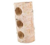 FONDOTIN Tunnel Bois pour Hamster Cachette Naturelle Tronc Arbre pour Rongeurs Jouet De Mastication Et Refuges pour Petits Animaux avec Ouvertures Dimensions du Tunnel