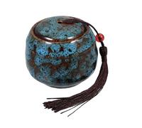 FONDOTIN Urne Céramique pour Animaux De Compagnie Mini Urne Funéraire Bleue pour Cendres De Chat Et Chien Souvenir Mémorial Décoratif pour Maison Et Bureau