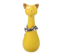 FONDOTIN Urne Funéraire Décorative en Céramique Jaune pour Animaux de Compagnie, Petite Urne pour Cendres de Chat et Chien, Boîte Commémorative Étanche Couvercle, Accessoire Mémorial
