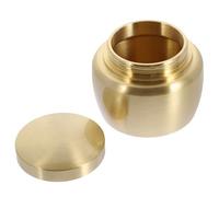 FONDOTIN Urne Funéraire Humaine Petite en Cuivre Doré, Boîte de Rangement Scellée pour Cendres, Matériau Robuste, Design Simple et Généreux, pour Maisons et Cimetières