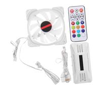 FONDOTIN Ventilateur Rgb pour Boîtier PC Double Anneau Lumineux Refroidissement CPU Design Blanc avec Contrôleur Argb