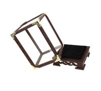 FONDOTIN Vitrine de Présentation Transparente avec Base Bois de Poulet Étui de Protection pour Figurines et Objets de Collection Boîtier Anti-poussière Élégant pour Statues et Antiquités