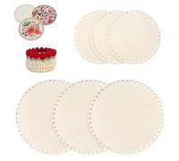Fonds de Sac Crochet et Panier,6 PCS Fond de Panier en Bois Rond pour Crochet et Vannerie Bases Naturelles DIY pour Tissage de Sac et Panier Kit Artisanat Décoration Maison (10cm, 20cm)