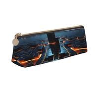 Fonds d'écran cool Étui en cuir Triangle Multi Fonctionnel Cosmétique Sac de Rangement Maquillage et Papeterie Portable, blanc, One Size, Légères