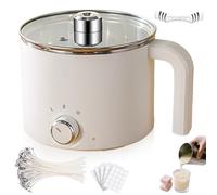Fondu de cire de 1,8L, pot électrique pour la fabrication de bougies, kit d'accessoires comprenant mèches, autocollants pour mèches, dispositif de centrage, cuillère de mélange, pot à cire pour