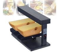 Fondue au fromage raclette commerciale 750W, grill à fromage traditionnel électrique avec double chauffage et angle réglable pour utilisation en restauration Without small baking tray