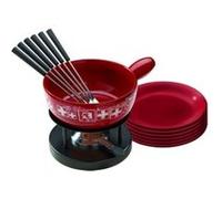 Fondue au fromage suisse set en terre cuite rouge kuhn rikon 32010 rouge G