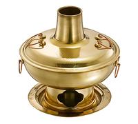 Fondue Chinoise en cuivre de Style rétro - Une marmite Traditionnelle pour shabu-shabu avec cheminée et réchaud à Charbon de 22 cm, pour Une expérience culinaire Asiatique Authentique.