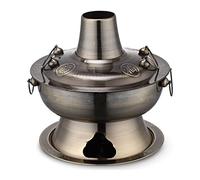 Fondue Chinoise rétro en cuivre - Une Fondue Chinoise Traditionnelle, composée d'un Pot à Soupe en Acier Inoxydable de 28 cm chauffé au Charbon de Bois, pour Une expérience Authentique de fo