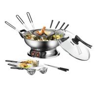 Fondue chinoise UNOLD UN.48746 - inox - thermostat réglable - 6 fourchettes et passoires - gril amovible