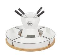 COOK CONCEPT - KA4602 - Fondue Coffret Support Bambou Coupellex4 Et P4 Cuisine Cuisson Specifique Plaque Rechaud Plancha Barbecue