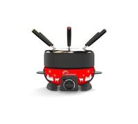 LITTLE BALANCE 8689 Happy Fondue 8 Meuuuh, Appareil à fondue 8 personnes, Caquelon anti-adhésif 2l, 800 W, Rouge