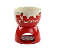 Fondue Mug, Food Grade Butter Warmer with Ceramic Cup, Portable Melt Hot Pot Cup with Candle Base, Heat Resistant Set for Cheese Chocolate Sauce, Fondue Mug for Dinner Dessert Date Night Party