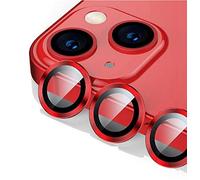 fonefunshop Compatible avec iPhone 13/13 Mini - Un lot de 2 protections d'objectif d'appareil photo en verre rouge
