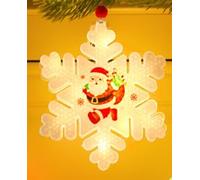 Foneso Guirlande lumineuse de décoration de Noël, 3 m, 8 modes, lumière d'ambiance LED USB avec motifs flocons de neige pour chambres, fenêtres, balcons, fêtes (blanc chaud)