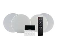 Haut-parleurs FONESTAR KS-WALL 4 - Bluetooth USB FM AUX - Noir - Amplificateur - 25 Watts - 4 Haut-parleurs