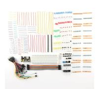 FONGKNOX Kit de composants électroniques - Platine d'enfichage 830 - Fil de pontage - Kit de démarrage électronique PCB - Module de puissance compatible avec Arduino