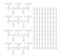 FONGKNOX Lot de 20 supports d'angle en forme de T, supports de connecteur d'angle en acier inoxydable, plaques de montage à plat pour table et chaise, 80 x 80 mm