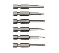 Fongmore 6 embouts de tournevis de 50 mm avec tige hexagonale de 1/4 pouce, tête magnétique triangle, degré d'impact, en acier S2, traités thermiquement, TA1.8, TA2.0, TA2.3, TA2.5, TA2.7,