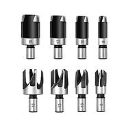 Fongmore 8pcs haute teneur en carbone en acier bouchon foret set droite cône outil Liège foret 6mm 10mm 13mm 16mm