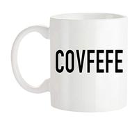 Fonhark - Covfefe Mug en céramique avec dictons amusants, 325 ml, blanc