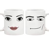 Fonhark Lot de 2 tasses à café fantaisie pour homme et femme, cadeau d'anniversaire, 325 ml, blanc