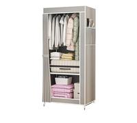 FonHNDG Armoire en Toile Armoire en Toile de Rangement Simple, Chambre à Coucher, Multicouche permettant Gagner l'espace, Tissu résistant l'humidité(Grey)
