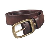 FonHNDG Ceinture Renaissance Ceinture en cuir rétro tendance for homme, faite à la main, avec boucle cuivre, ceinture de luxe, large for jeans(105cm,Brown)