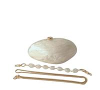 FonHNDG Egg Clutch Oval Pearl Mini Chaîne Messenger Sac à main | Sac à main ovale en perles for petite femme, mini sac à main de personnalité