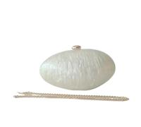 FonHNDG Egg Clutch Oval Pearl Mini Chaîne Messenger Sac à main | Sac à main ovale en perles for petite femme, mini sac à main de personnalité