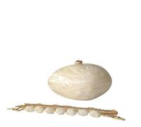 FonHNDG Egg Clutch Oval Pearl Mini Chaîne Messenger Sac à main | Sac à main ovale en perles for petite femme, mini sac à main de personnalité