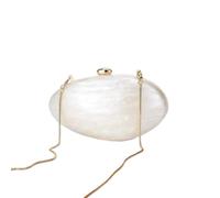 FonHNDG Egg Clutch Oval Pearl Mini Chaîne Messenger Sac à main | Sac à main ovale en perles for petite femme, mini sac à main de personnalité