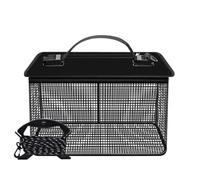 FonHNDG Filet de pêche Seau de Protection for Poissons Vivants, boîte Portable à séchage Rapide, équipement pêche en Plein air, Cage Pliable for Filet(Black Large)