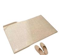 FonHNDG Paillasson tissé Tapis de Sol Cuisine en Lin tissé, Tapis lavé, Dessous Caoutchouc, Long for Porte d'entrée sergé(Beige,60X180CM)