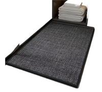 FonHNDG Paillasson tissé Tapis de Sol Cuisine en Lin tissé, Tapis lavé, Dessous Caoutchouc, Long for Porte d'entrée sergé(Dark Gray,60X180CM)