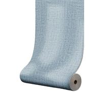 FonHNDG Papier peint isolant thermique Papier peint autocollant en mousse de lin, couleur unie, épais et imperméable, for rénovation murale(Light blue,1pcs 50cmX10m)