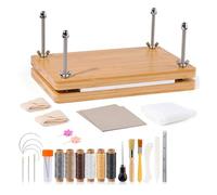 FonHNDG Presse Fleurs en Bois Ensemble d'outils de fil ciré Creaser dossier d'os en plastique reliure avec la Machine portative presse bois Paulownia(Type 2)