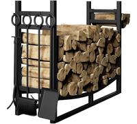 FonHNDG Râtelier à bûches Grand support à bois de chauffage 78 cm avec ensemble d'outils cheminée, large et robuste