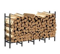 FonHNDG Râtelier à bûches Support à bois de chauffage réglable en métal robuste 1,2 m/1,6,8 m for le stockage du cheminée intérieur/extérieur(5.3ft Firewood Rack)