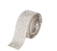 FonHNDG Ruban à strass Autocollant auto-adhésif en strass cristal, ruban de diamant, bricolage, artisanat d'art, décoration téléphone voiture(Color 1,1YARD(90CM)_7ROWS(1.4CM))