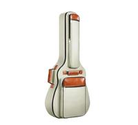 FonHNDG Sac de Guitare Acoustique 41 Pouces épaissi imperméable Oxford Nylon Double Sangles Coton rembourré Sac pour Transporter des Guitares(Khaki)