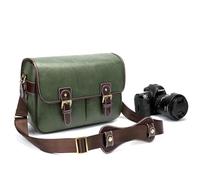 FonHNDG Sacoche pour Appareil Photo Sac for Appareil Photo élégant et Tendance en Cuir PU rétro, Sac à Main étanche bandoulière for Reflex numérique(Retro Green,XL)