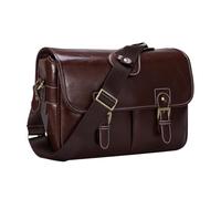FonHNDG Sacoche pour Appareil Photo Sac for Appareil Photo élégant et Tendance en Cuir PU rétro, Sac à Main étanche bandoulière for Reflex numérique(Dark Brown,XL)