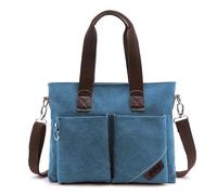 FonHNDG Sacoche pour ordinateur portable Sac en toile lavable porte-documents cuir valise de voyage messager épaule fourre-tout sac à main grand décontracté