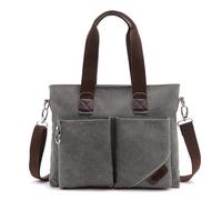 FonHNDG Sacoche pour ordinateur portable Sac en toile lavable porte-documents cuir valise de voyage messager épaule fourre-tout sac à main grand décontracté