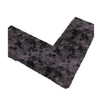 FonHNDG Tapis de Bain en L Tapis De Sol Antidérapant en Forme L for Salle Bain, Poils Longs, Couleur Unie, Absorbant, À Angle Droit, for Toilettes(Black-120x120x45cm)