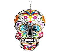 FONMY Kinetic - Moulin à Vent 3D en métal - Cadeau Unique - Décorations d'extérieur de qualité - Ornement à Suspendre pour la Maison et Le Jardin - 30,5 cm - Mandala, Argent et Sucre