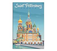 FONNIQ Affiche de voyage vintage Russie Saint-Pétersbourg - Impression sur toile - Décoration murale pour chambre à coucher, bureau - Cadeaux de fête - 20 x 30 cm