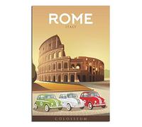 FONNIQ Poster vintage sur toile représentant le Colisée de Rome, l'Italie, le théâtre, décoration murale pour chambre à coucher, bureau, cadeaux de fête, 40 x 60 cm